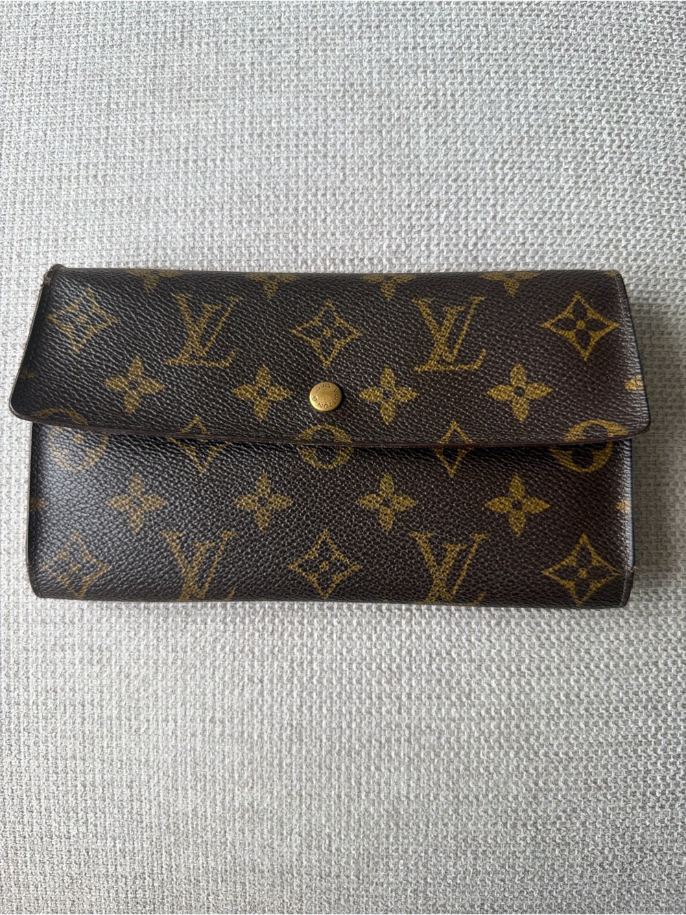 LV vintage Brown and Gold Monogram Card Holder Wallet